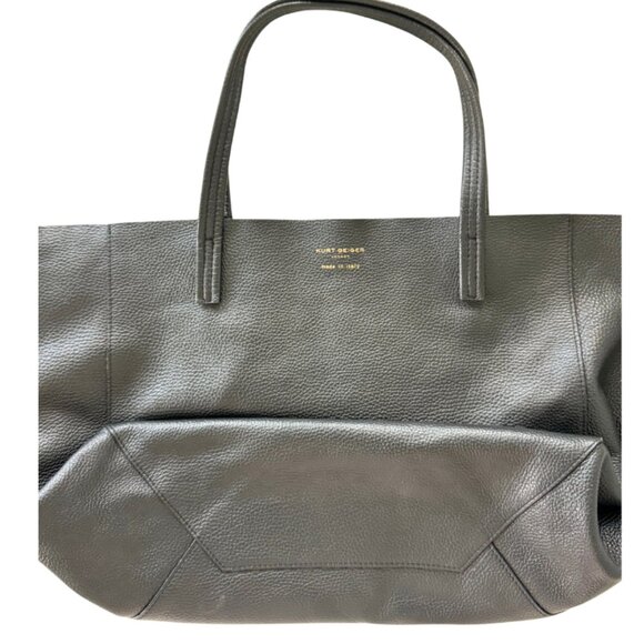 Kurt Keiger Black Pebbled Leather Shopper Tote - Picture 3 of 6